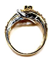 Ring Sommer Woman Anni '80 in Yellow Gold Rubino 0.40 Ct RUB CT 0.40 DIA CT 0.12 VS/G - RUB CT 0.40 DIA CT 0.12 VS/G